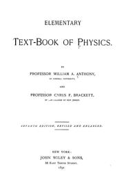 Front cover of Elementary text-books of physics by William A. Anthony