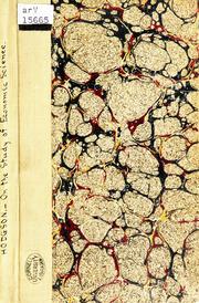 Cover of On the importance of the study of economic science as a branch of education for all classes by W. B. Hodgson