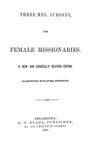 Cover of Three Mrs. Judsons by Cecil B. Hartley