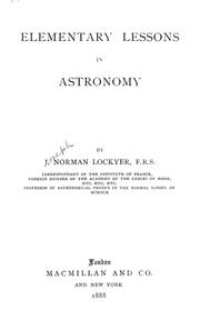 Front cover of Elementary lessons in astronomy by Sir Norman Lockyer