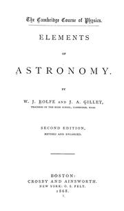 Front cover of Elements of astronomy by W. J. Rolfe