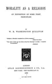 Front cover of Morality as a religion by W. R. Washington Sullivan