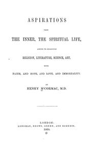 Front cover of Aspirations from the inner, the spiritual life by Henry M'Cormac