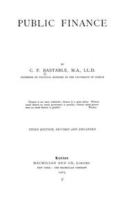 Cover of Public finance by Charles Francis Bastable