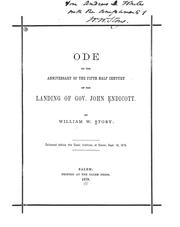 Front cover of Ode on the anniversary of the fifth half century of the landing of Gov. John Endicott by William Wetmore Story