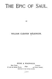 Front cover of The epic of Saul by William Cleaver Wilkinson