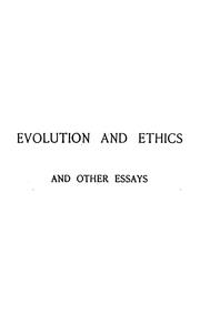 Front cover of Evolution and ethics and other essays by Thomas Henry Huxley