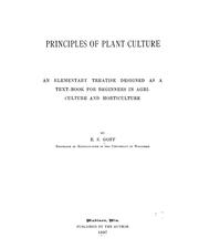 Front cover of Principles of plant culture by Unknown
