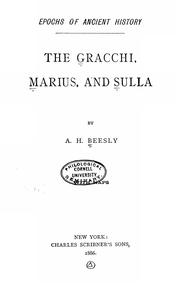 Cover of The Gracchi, Marius, and Sulla by A. H. Beesly
