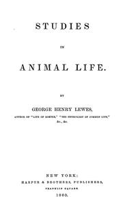 Front cover of Studies in animal life by George Henry Lewes