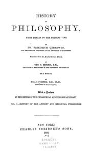 Cover of A history of philosophy by Ueberweg, Friedrich