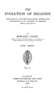 Cover of The evolution of religion by Edward Caird