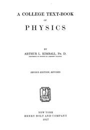Cover of A college text-book of physics by Kimball, Arthur L.