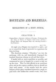 Cover of Mountains and molehills by Frank Marryat