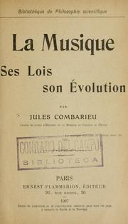 Cover of La musique, ses lois, son évolution by Combarieu, Jules