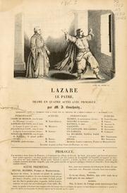 Cover of Lazare le patre by Joseph Bouchardy