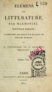 Cover of Élémens de littérature by Jean François Marmontel