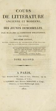 Cover of Cours de litt£erature ancienne et moderne by Beaufort d'Hautpoul, Anne Marie comtesse de