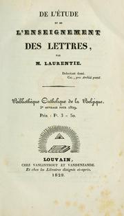 Front cover of De l'étude et de l'enseignement des lettres by Pierre Sébastien Laurentie
