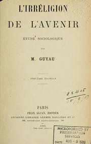 Cover of L'irréligion de l'avenir by Jean-Marie Guyau