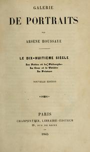 Cover of Galerie de portraits by Arsène Houssaye