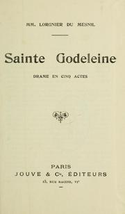 Cover of Sainte Godeleine by Lorgnier Du Mesnil