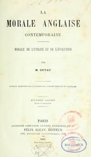 Cover of La morale anglaise contemporaine by Jean-Marie Guyau