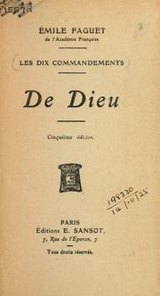 Front cover of De Dieu by Émile Faguet