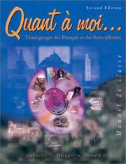 Cover of Quant à moi-- by Jeannette D. Bragger