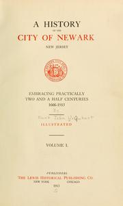 Cover of A History of the city of Newark, New Jersey by Frank John Urquhart