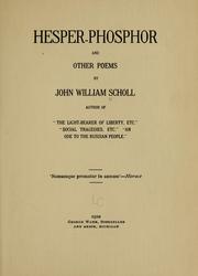 Front cover of Hesper-phosphor and other poems by John William Scholl