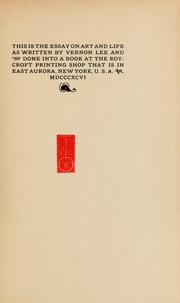 Front cover of This the essay on art and life by Vernon Lee