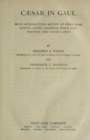 Front cover of Caesar in Gaul and Selections from the Third Book of the Civil War by Gaius Julius Caesar
