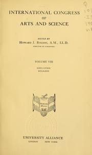 Front cover of International Congress of Arts and Sciences by Congress of Arts and Science (1904 Saint Louis, Mo.)