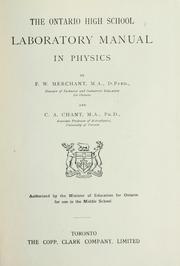 Front cover of Ontario high school laboratory manual in physics by F.W. Merchant