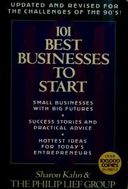 Front cover of 101 best businesses to start by Kahn, Sharon