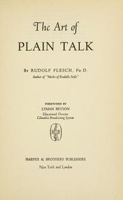 Front cover of The art of plain talk by Rudolph Franz Flesch