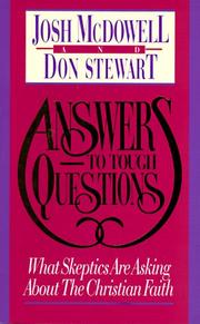 Front cover of Answers to Tough Questions by Josh McDowell