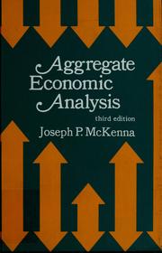 Cover of Aggregate economic analysis by Joseph P. McKenna
