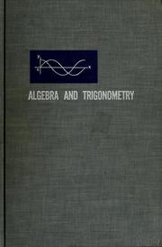 Cover of Algebra and trigonometry by Edward A. Cameron