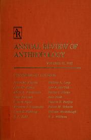 Front cover of Annual review of anthropology by Unknown
