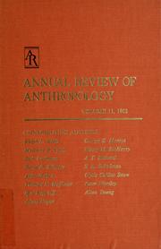 Front cover of Annual review of anthropology by Unknown