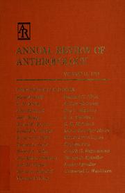 Front cover of Annual review of anthropology by Unknown