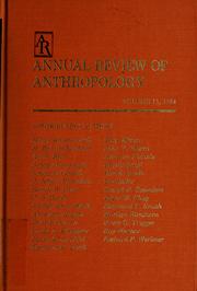 Front cover of Annual review of anthropology by Bernard J. Siegel