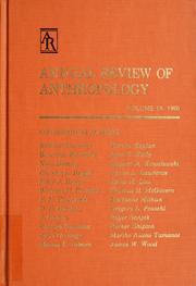 Front cover of Annual review of anthropology by Unknown