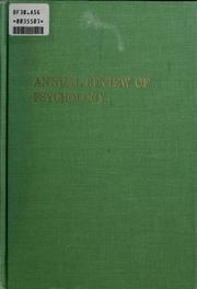 Cover of Annual review of psychology, 1974 by Mark R. Rosenzweig