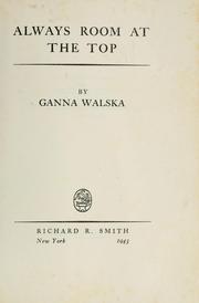 Front cover of Always room at the top by Ganna Walska