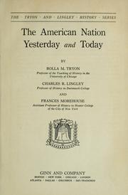 Front cover of The American people and nation by Tryon, Rolla M.