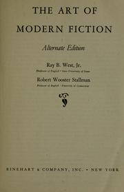Cover of The art of modern fiction by Ray Benedict West