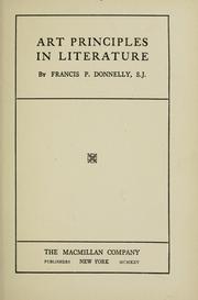 Cover of Art principles in literature by Francis P. Donnelly